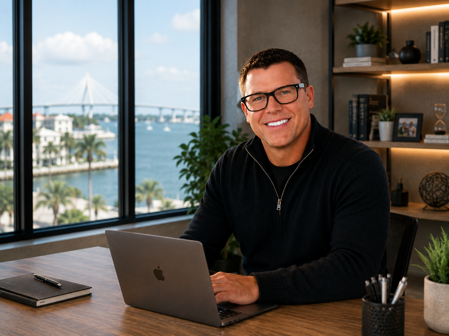 Jasper, founder of resolti, at his desk in Charleston, South Carolina